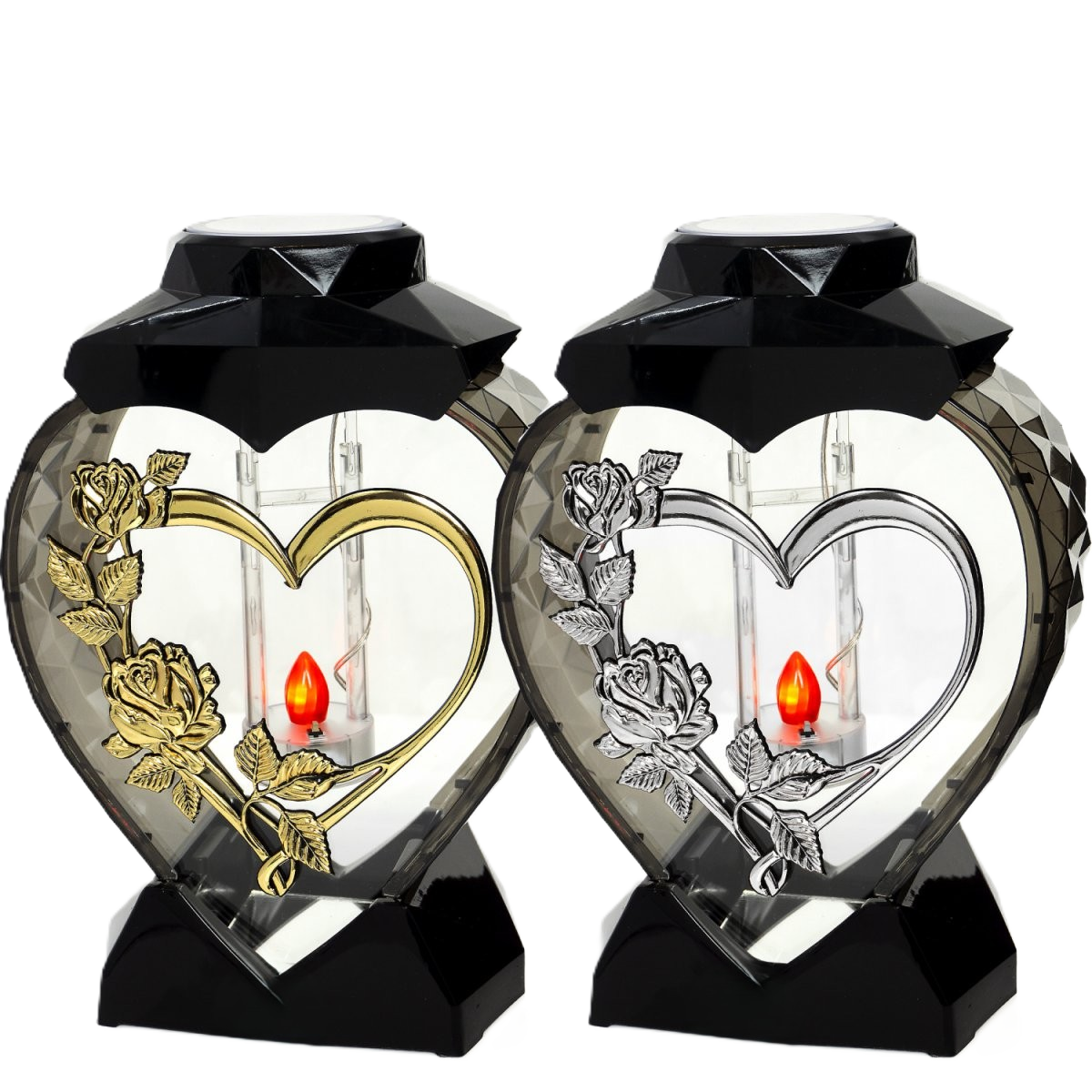 ZNICZ-SOLARNY-SERCE-ROZA-PNACA-zniczonline.pl_ Znicz solarny Serce Lux dzień i noc SOLARIS LED