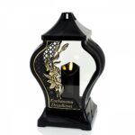 Znicz szklany lampion nagrobny typu FARAON „Kochanemu dziadkowi” czarny 29,5cm - obrazek 3