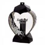 Znicz serce LUX „Kochanej Babci” – lampion szklany nagrobny 32 cm , zdobienie kwiaty - obrazek 2