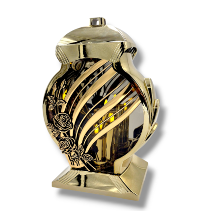 Znicz LED Rosa Lux 33x21 cm złoty metalizowany z różą złoty