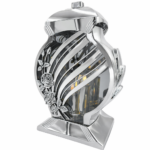 Znicz LED Rosa Lux 33x21 cm srebrny metalizowany z różą