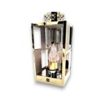 znicz metalowy 32 cm glamour złoty