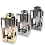 lampion nagrobny metalowy 32 cm ze szkłem