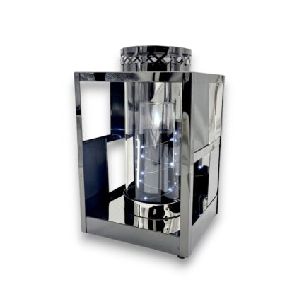 latarenka metalowa na grób glamour grafit