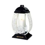 Znicz Wielkanocny Jajko Pisanka 32 cm srebrna aplikacja LED