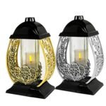 Znicz Wielkanocny Jajko Lux 32 cm złoty/srebrny – lampion nagrobny Wielkanoc