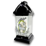 znicz LED kapliczka baranek czarna srebrny 32 cm Alleluja