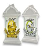 biała kapliczka LED z barankiem Alleluja 32 cm