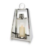 znicz metalowy trapez elegance 30 cm / srebrny