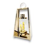 znicz metalowy trapez elegance 41 cm złoty