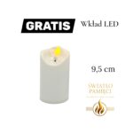 Znicz Diament Róża 29 cm | Złoty/Srebrny | LED Gratis - obrazek 5