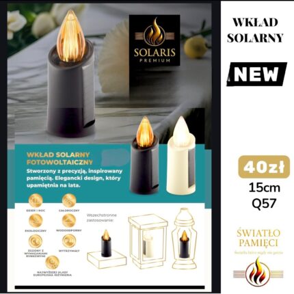 wkład fotowoltaiczny do znicza 15 cm q57 solaris premium