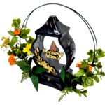 znicz kochanej mamie z kwiatami złoty