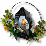 Znicz Kochanemu Dziadkowi 2w1 z kwiatami złoto