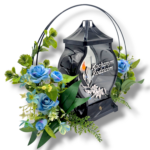 znicz kochanym rodzicom z kwiatami