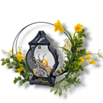 znicz wielkanocny z kwiatami