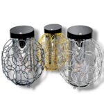 Ekskluzywny znicz solarny metalowy Solaris 26cm grafit zloty srebrny