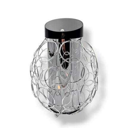 Ekskluzywny znicz solarny metalowy Solaris 26cm srebrny