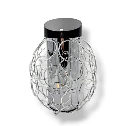 Ekskluzywny znicz solarny metalowy Solaris 26cm srebrny