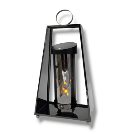 Luksusowy znicz solarny trapez Solaris 41cm stal nierdzewna czarny