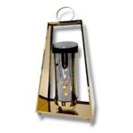 Luksusowy znicz solarny trapez Solaris 41cm stal nierdzewna złoty