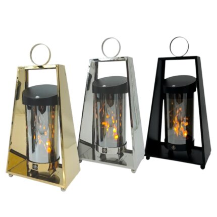 Nowoczesny znicz solarny TRAPEZ 34cm