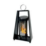 Nowoczesny znicz solarny TRAPEZ 34cm czarny