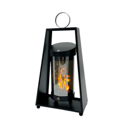 Nowoczesny znicz solarny TRAPEZ 34cm czarny