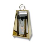 Stylowy znicz solarny TRAPEZ 30cm – złoty