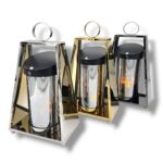 Stylowy znicz solarny TRAPEZ 30cm – Świeci Dzień i Noc SOLARIS