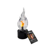 Swieca LED TRES 15cm Solaris wklad do znicza realistyczny plomien czarny