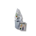 Wkład solarny do zniczy Szyszka Solaris 15cm świeci dzień i noc srebrny