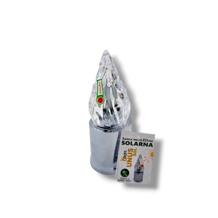 Wkład solarny do zniczy Szyszka Solaris 15cm świeci dzień i noc srebrny