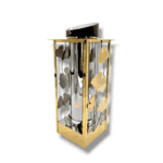 Znicz solarny lampion metalowy LUX 3D 37cm Solaris złoty