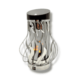 Znicz solarny metalowy Płomień 3D Solaris srebrny