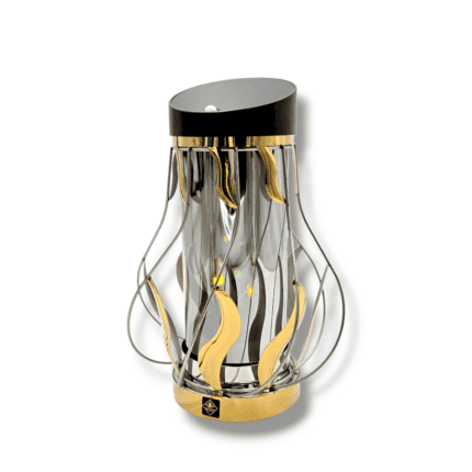 Znicz solarny metalowy Płomień 3D Solaris złoty