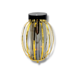 Znicz solarny metalowy Solaris Kula 3D złoty