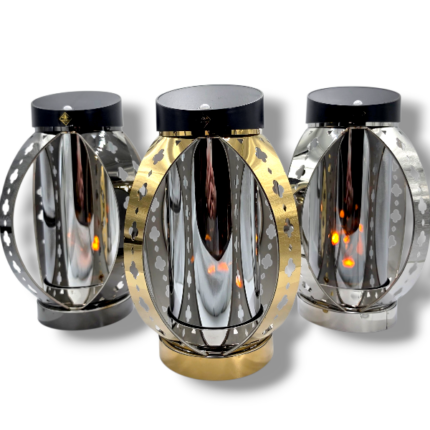 Znicz solarny metalowy Solaris Kula Ażur 3D 24cm srebrny złoty grafitowy