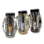 Znicz solarny metalowy Solaris Kula Ażur 3D 24cm