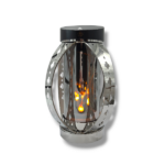 Znicz solarny metalowy Solaris Kula Ażur 3D 24cm srebro