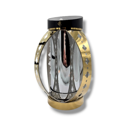 Znicz solarny metalowy Solaris Kula Ażur 3D 24cm złoto