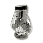 Znicz solarny metalowy Liść 3D Solaris grafit