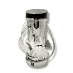 Znicz solarny metalowy Liść 3D Solaris srebrny