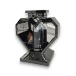 Znicz metalowy serce glamour 24cm lampion bez wkładu Solaris złoty srebrny grafitowy led czarny