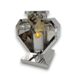 Znicz metalowy serce glamour 24cm lampion bez wkładu Solaris srebrny