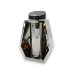 Znicz solarny 3D Romb 26cm Solaris srebrny blask całą dobę
