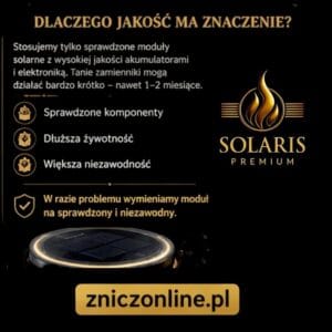 Znicz solarny Solaris Premium z panelami słonecznymi.