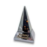 Lampion Solarny Lustrzany Piramida złoty 3d napis Solaris