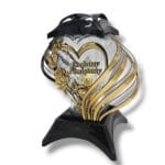 lampion szklany z dedykacją złoty 32 cm