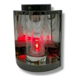 Znicz-solarny-Lezka-grafit-metal-35-cm-Vestina-LED-czerwona-dioda-Solaris